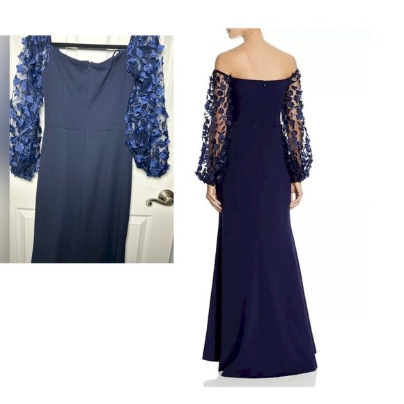 Eliza J Off the Shoulder 3D Floral Sleeve Maxi Dress Size 4 NEW - Picture 2 of 12